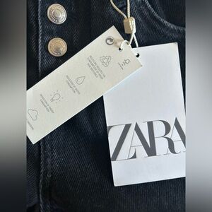 Zara Dark Denim Jeans with Silver Buttons